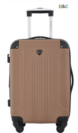 Travelers Club 20″ Expandable Rolling Hard Side Carry-on Luggage, Mocha Brown