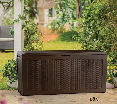 Keter Samoa 70 Gal. Resin Deck Box Large Outdoor Storage, Brown