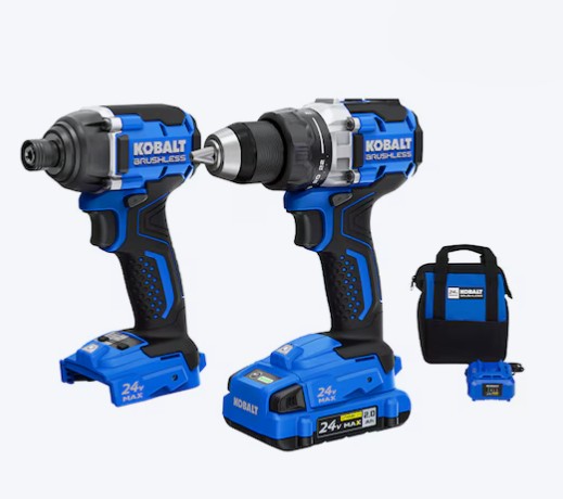 Kobalt 24-volt 2-Tool Brushless Power Tool Combo Kit with Soft Case (1-Battery Included and Charger Included)
