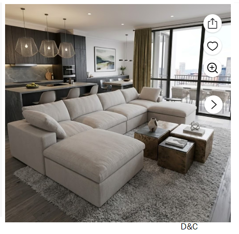 Howcool Cloud Couch Modular Sectional Sofa 6 Seat