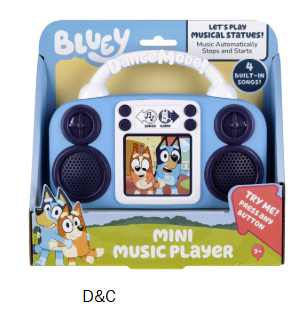 Bluey, Toy Music Player, Built-in Music – Featuring Bluey and Bingo, Blue, Battery Operated, Children Ages 3+