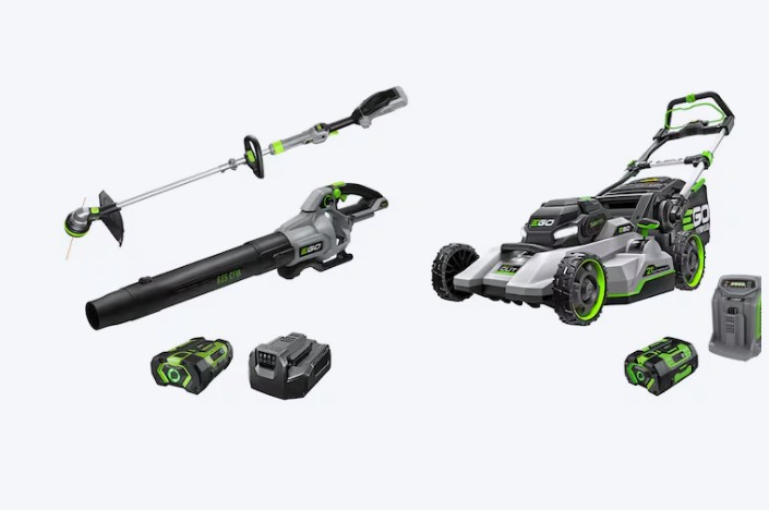 EGO POWER+ Cordless String Trimmer And Leaf Blower Combo Kit With 800 Series 21 In Self Propelled Battery Walk Mower And 7.5Ah Battery Included