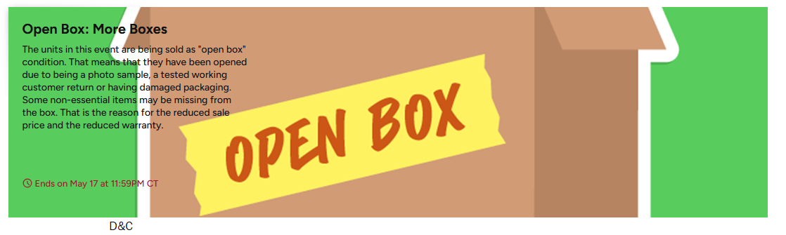 Open Box items on sale Including electronics