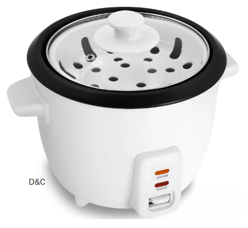 Elite Cuisine 6 Cup Non-Stick Rice Cooker with Steam Tray