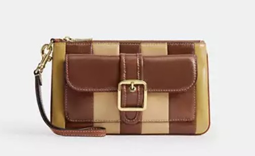 Ashton Wristlet With Striped Patchwork
