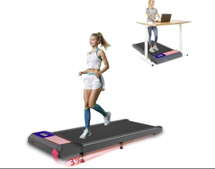 UPREIGN 3 in 1 Treadmill, Portable Under Desk Walking Treadmill with Incline for Home/Office, Remote Control, LED Display, American Flag Patterns