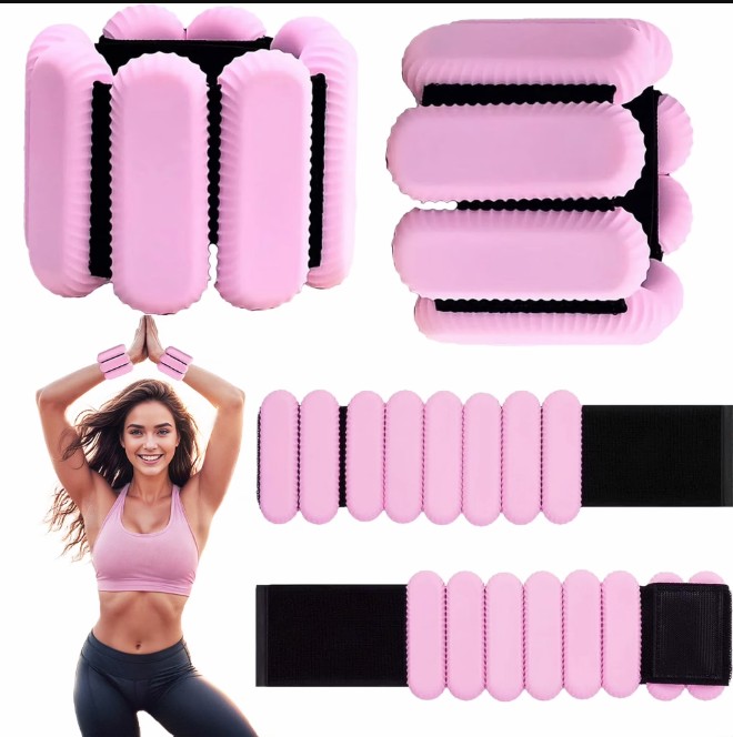 Pilates Wrist & Ankle Weights for Women, Wearable Strong Arm & Leg Weights Set of 2(1Lbs Each), Adjustable Ankle Weights for Walking, Yoga, Dance, Barre,Gym
