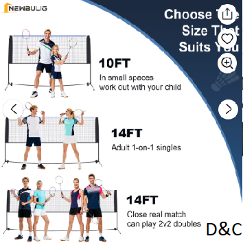 JIOABL Portable Badminton Net Set