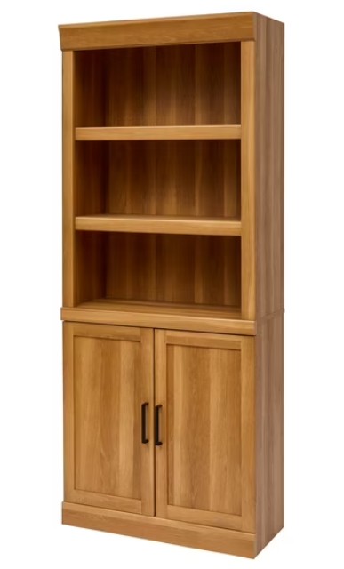 Better Homes & Gardens Glendale 5-Shelf Bookcase With Doors, Light Honey Finish