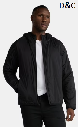 George Men’s and Big Men’s Lightweight Insulated Hooded Nylon Jacket, Sizes S-3XL