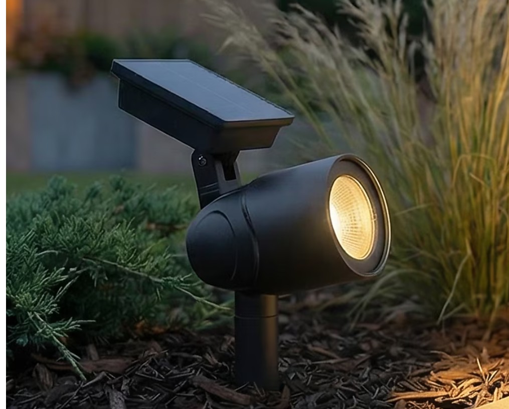 Harbor Breeze 30 -Lumens Matte Black Warm White Solar LED Spot light