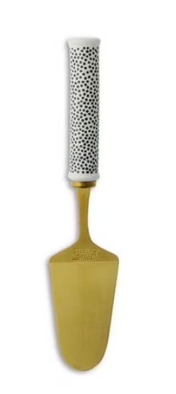 Thyme & Table Non Slip Gold Stainless Steel Pie Server with Ceramic Dot Pattern Handle