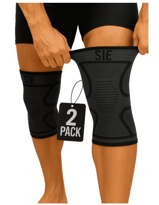 Special Essentials Knee Compression Sleeve Brace for Men and Women, Size L, 2 Pack