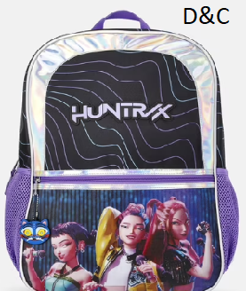 Sony KPop Demon Hunters Girls 17″ Huntrix Golden Backpack, Black