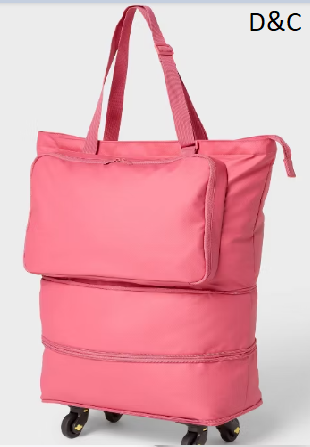 Collapsible Rolling Tote Pink – Brightroom™