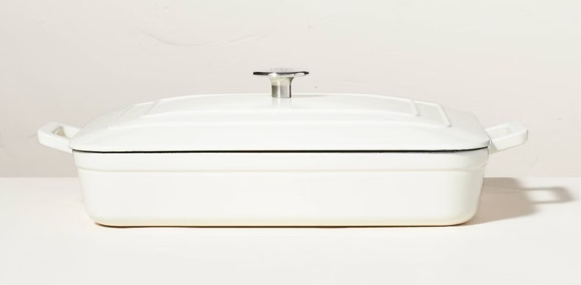 Enamel Coated Casserole/Bakeware Dish with Lid Cream – Hearth & Hand™ with Magnolia