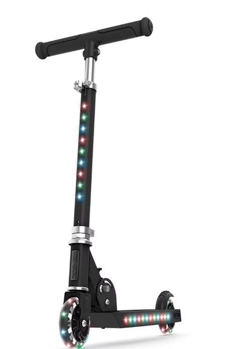 Jetson Jupiter 2.0 Kids’ Kick Scooter with LED Lights – Black: Aluminum Frame, Adjustable Handlebar