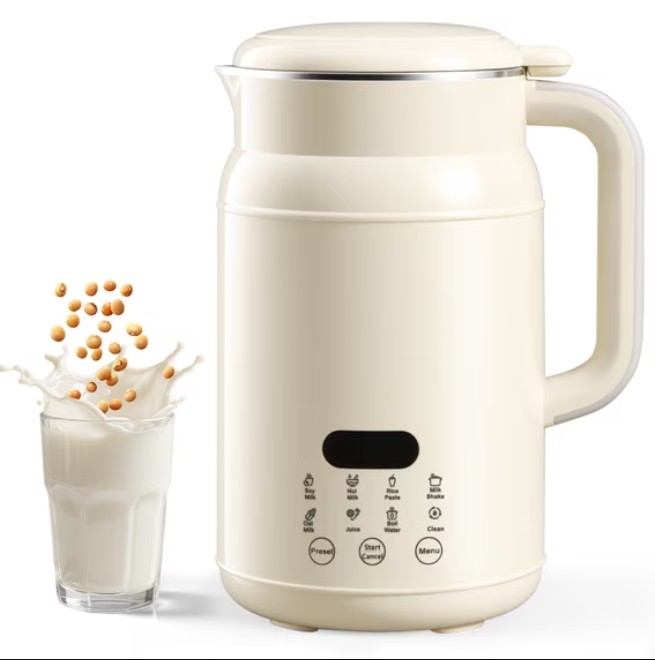 TINANA Nut Milk Maker 8-in-1, 32oz Soy, Almond, Oat, Coconut Milk Machine, Automatic Plant-Based Beverage Maker with Delay Start, Keep Warm, Boil Water, Cream