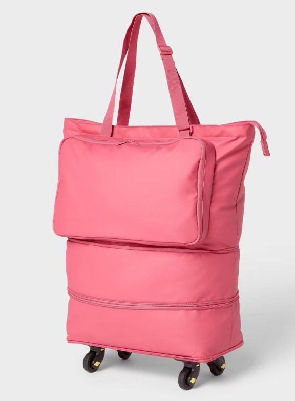 Collapsible Rolling Tote Pink – Brightroom™