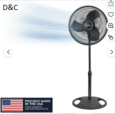 Lasko 16″ Oscillating Pedestal Fan with Adjustable Height