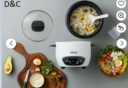 AROMA® 6-Cup (Cooked) / 1.5Qt. Rice & Grain Cooker, White, New, ARC-743G