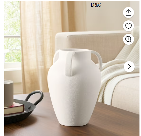 Better Homes & Gardens 9.8″ White Handled Ceramic Vase