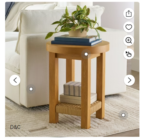 Better Homes & Gardens Vista Woven Coastal End Table, Light Honey