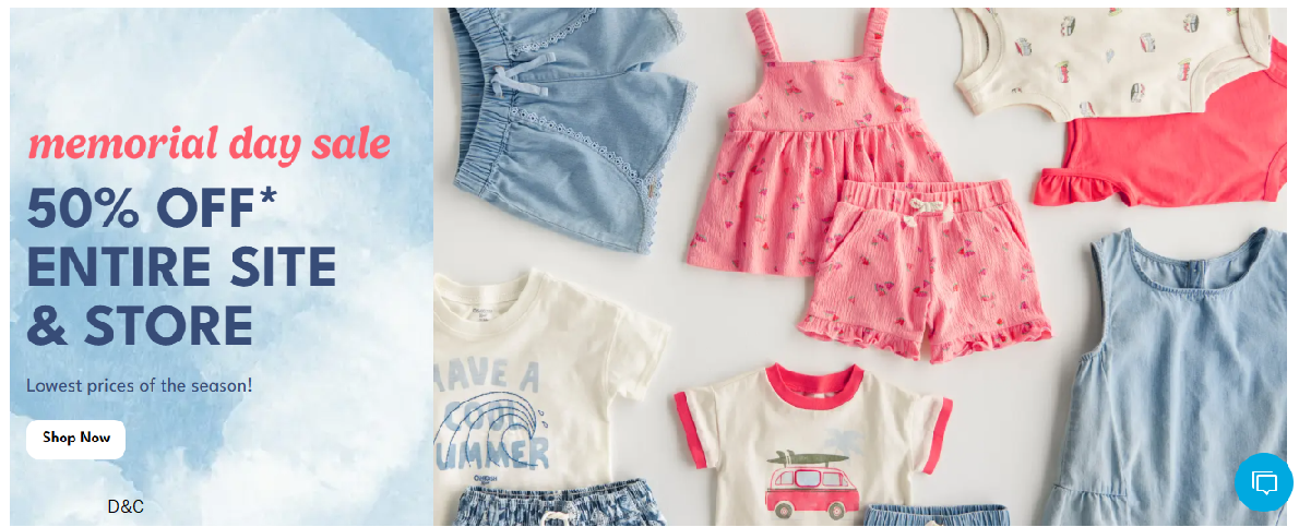50% off entire carters site & store