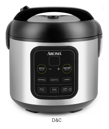 Aroma® 8-Cup (Cooked)/2Qt. Digital Rice & Grain Multicooker, Black, New, ARC-994SB