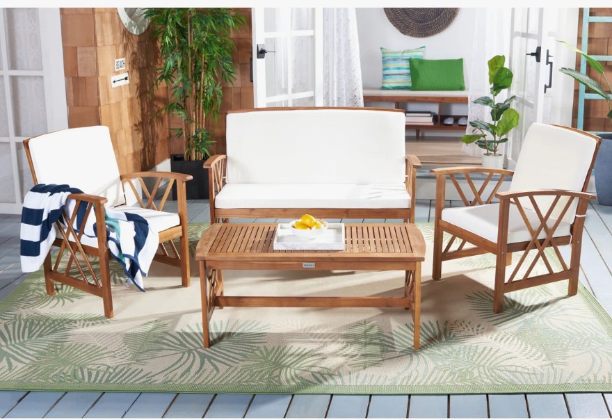 Calhoun Acacia 4 – Person Patio Conversation Set with Cushions