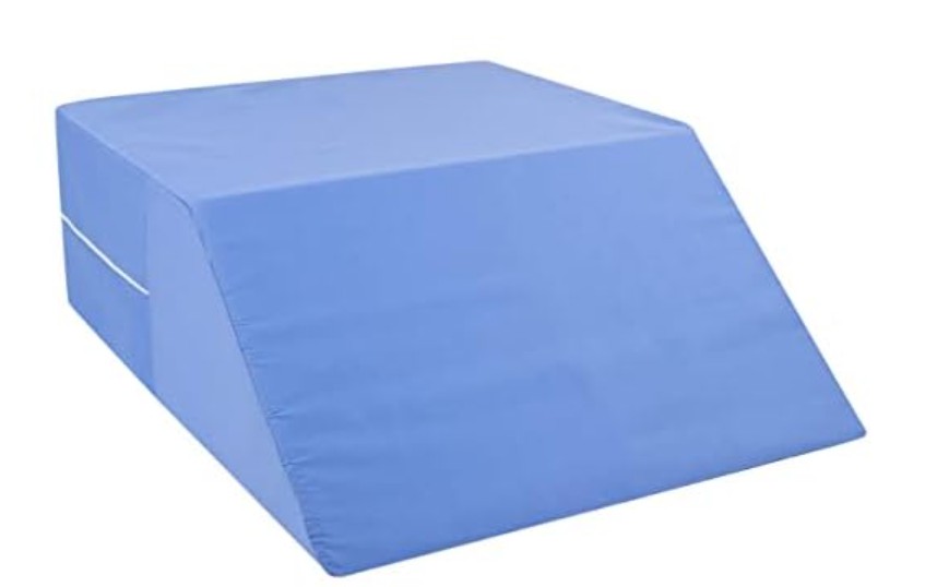 DMI Firm Leg Wedge Pillow for Back Pain Relief (FSA Eligible), High-Density Foam, Bed Wedge Pillow For Legs Elevation, Knee Pain, Post Surgery Pillow, Circulation and Swelling, Pregnancy, Blue