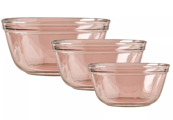 Glass 3-Piece Mixing Bowl Set