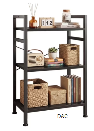 Gianna 3 Tier Bookshelf, Free Standing Shelf, Bookcase Shelf Storage Organizer, Industrial Book Shelves for Home Office, Living Room, Kitchen, Black
