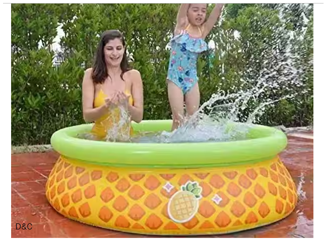 5 ft. Inflatable Yellow and Green Pineapple Kiddie Swimming Pool