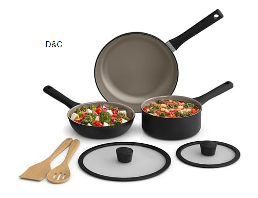 BELLA 7Pc Cookware Set, Nonstick Coating