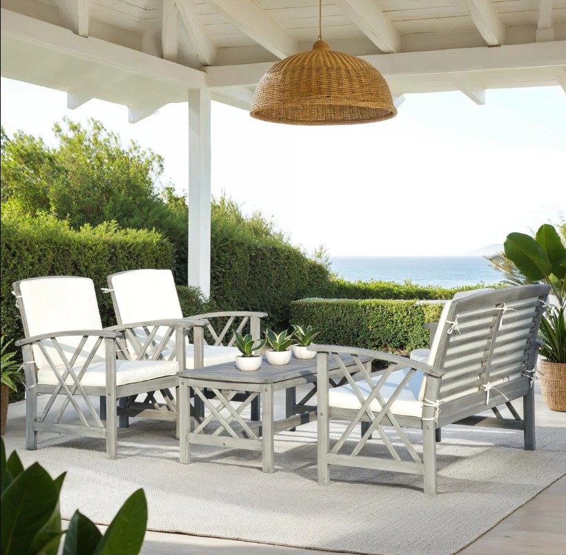 Calhoun Acacia 4 – Person Patio Conversation Set with Cushions