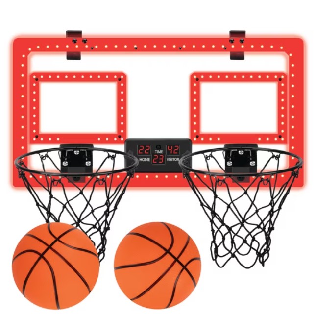 Over-the-Door Basketball Dual Hoop, Indoor Sports Game, Plastic, for All Ages, by MinnARK