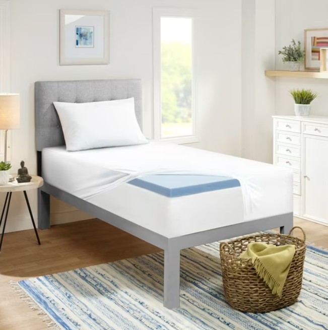 Dream Serenity Dorm in a Box – Memory Foam Pillow, 2″ Memory Foam Topper, + Mattress Protector Bundle, Twin Extra Long