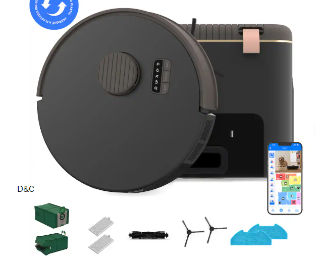bObsweep – Bio Robot Vacuum & Mop with Self-Empty Function, Bio-Based Plastic Build, and Advanced Q-SLAM Mapping – Rock