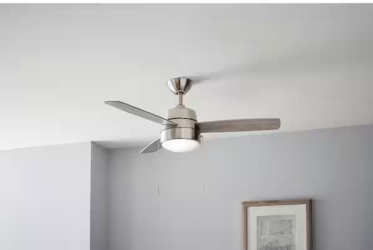 Caprice 44 in. Integrated LED Indoor Brushed Nickel Ceiling Fan with Light Kit