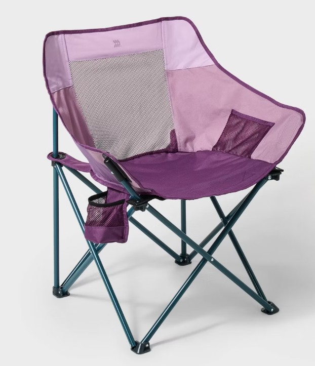 Folding Club Outdoor Portable Camping Chair Purple – All In Motion™