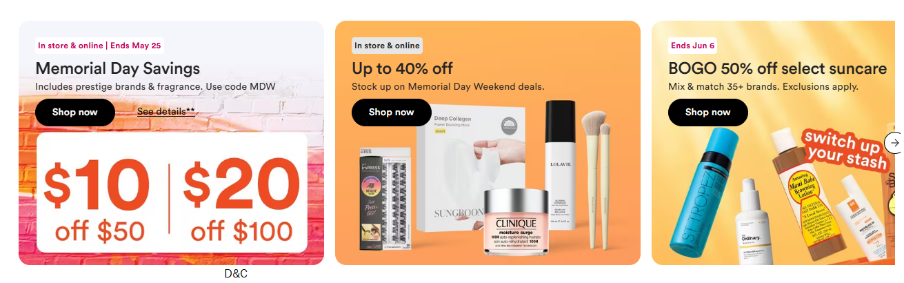 Ulta Memorial Day Savings is live! 🧡$10 off $50$20 off $100 Use Code: MDW