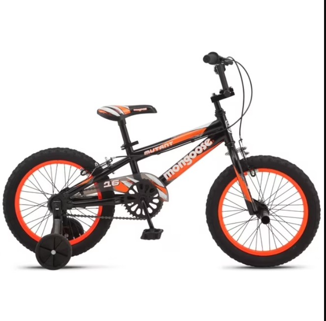 Mongoose Mutant Kids BMX Style Boys Bike, 16-in. Wheels, Kids Ages 3 – 5, Black & Orange
