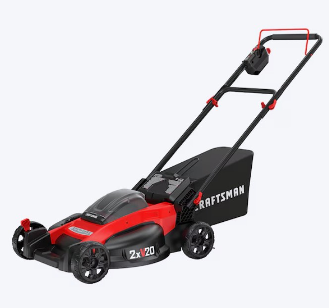 CRAFTSMAN V20 20-volt, 20-in Push Battery Walk Mower with (2) 5 Ah Battery Included