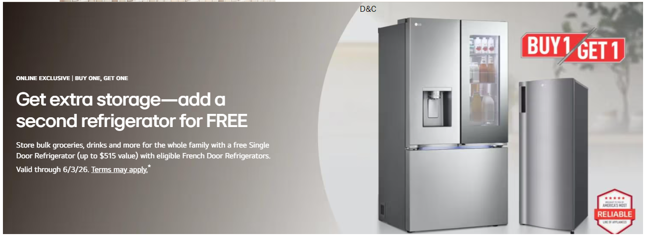LG – Refrigerator Bundle Deal Buy 1 Get 1 Free