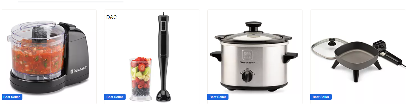 Select Toastmaster Small Appliances on sale2 for $18