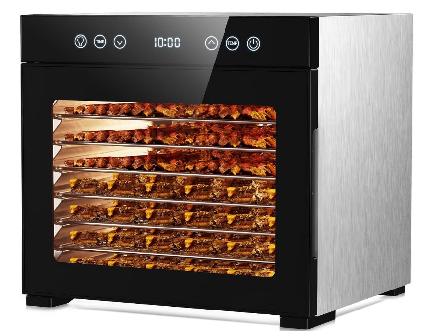 Teendow 8-Tray Food Dehydrator, 650W with Adjustable Time & Temperature, Stainless Steel Trays for Kitchen, Quiet Operation for Jerky, Fruit & Herbs
