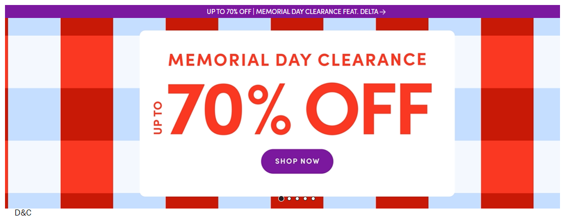 MemorialDay clearance Upto 70% off