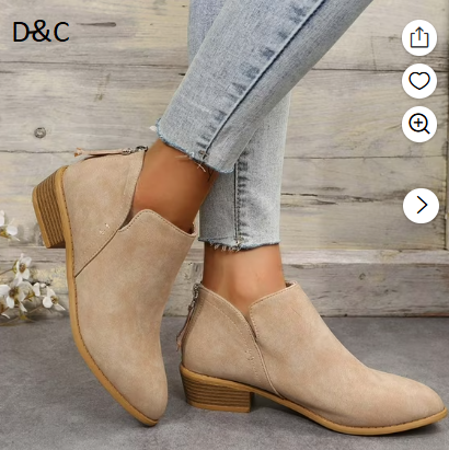 OKBOP Women’s Low-heeled Ankle Boots-Christmas