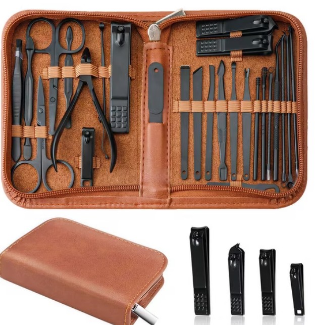 Livhil Manicure Set Professional Nail Clipper Kit 26pcs Stainless Steel Manicure Kit, Nail Care Tools